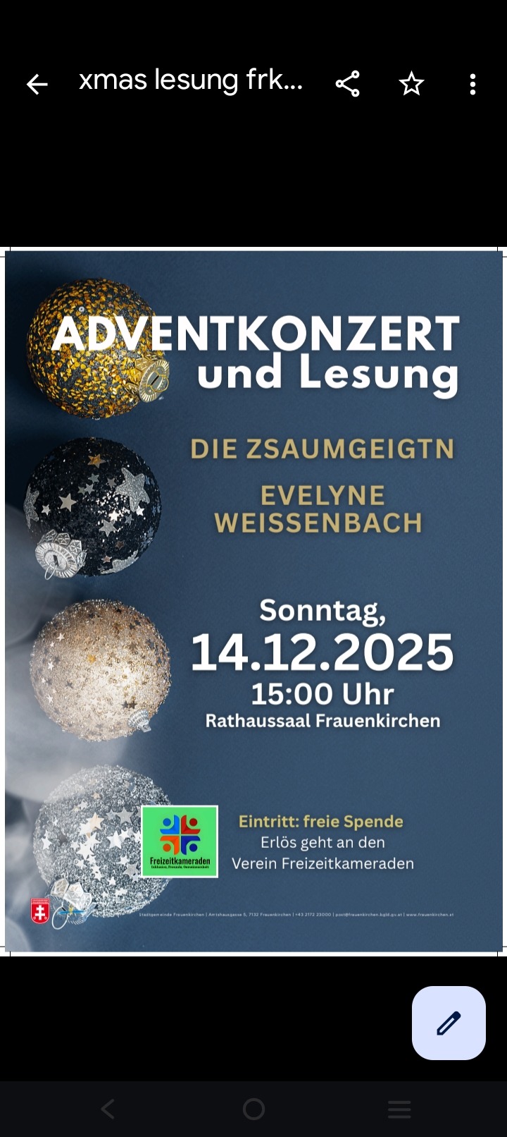 ADVENTNÝ KONCERT a ČÍTANIE